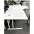 1600mm Radial Desk With Desk High Pedestal In White