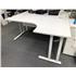 1600mm Radial Desk With Desk High Pedestal In White
