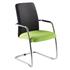 Venus High Back Chrome Cantilever Arm Chair With Two Tone Fabric Upholstery