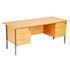 1800 Beech Double Pedestal Desk - Next Day Delivery