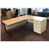 1800mm Radial Desk + Desk-High Pedestal In Maple