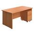 Start Straight Panel End Desk + 3-Drawer Pedestal Bundle - Beech