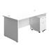 Start Straight Panel End Desk + 2-Drawer Pedestal Bundle - White