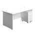 Start Straight Panel End Desk + 3-Drawer Pedestal Bundle - White