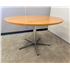 Circular Dark Beech Meeting Tables Trumpet Base 1200mm Diameter