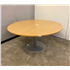 Circular 1600mm Beech Meeting Tables Trumpet Base