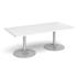 Rectangular Table With Trumpet Bases - White