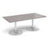 Rectangular Table With Trumpet Bases - Grey Oak