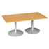 Rectangular Table With Trumpet Bases - Beech