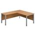 Goalpost Leg Return Desk (Left Hand Return Pictured) - Oak