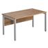 CK Walnut Bench Desks With Silver Legs