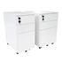 White Metal Mobile Pedestal + White Metal Slimline Mobile Pedestal