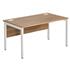 CK Walnut Bench Desks With White Legs