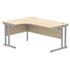 Primus 1600mm Radial Desk - Left Hand - Oak + Silver Legs