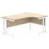 Primus 1600mm Radial Desk - Right Hand - Oak + White Legs