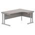 Primus 1600mm Radial Desk - Right Hand - Grey Oak + Silver Legs