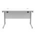 Primus Rectangular Desk - 1200w x 800d - White + Silver Legs