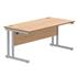 Primus Rectangular Desk - 1600w x 800d - Beech + Silver Legs