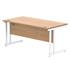 Primus Rectangular Desk - 1600w x 800d - Beech + White Legs