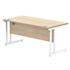 Primus Rectangular Desk - 1600w x 800d - Oak + White Legs