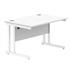 Primus Rectangular Desk - 1200w x 800d - White + White Legs