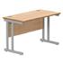 Primus 1600w x 600d Rectangular Desk - Beech + White Legs