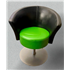 Vintage Tulip Style Tub Chair Green & Black Leather