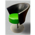 Vintage Tulip Style Tub Chair Green & Black Leather