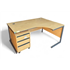 1500 Beach Radial Desk with Mobile Pedestal