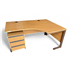 1600 Oak Radial Desk with Mobile Pedestal