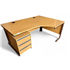 1600 Oak Radial Desk with Mobile Pedestal