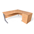 1600 Beech Radial Desk with Pedestal