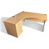1600 Oak L Shape Desk with Desk High Pedestal
