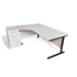 1800 White Radial Desk with Desk High Pedestal