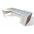 1800 White Radial with 800 Desk High Pedestal