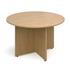 Circular Meeting Tables With Arrow Head Base - Oak