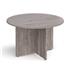 Circular Meeting Tables With Arrow Head Base - Grey Oak