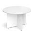Circular Meeting Tables With Arrow Head Base - White