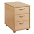 Metro 3-Drawer Mobile Pedestal - Beech