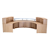 CK Sectional Reception Counter Back View - Crown Cut Oak