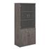 Metro Combination Bookcase Cupboard With Glass Doors - 1790mm High - Grey Oak