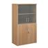 Metro Combination Bookcase Cupboard With Glass Doors - 1440mm High - Beech
