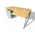 1600 Beech Radial Cantilever Desk with Mobile Pedestal