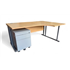 1600 Beech Radial Cantilever Desk with Mobile Pedestal
