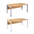 CK Oak Bench Desks Shown With Silver Legs (Top) & White Legs (Bottom)